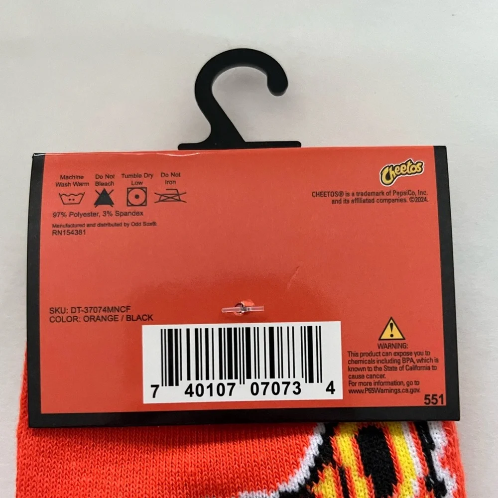 Cheetos Socks Fits Men’s Shoe Size 6-12
